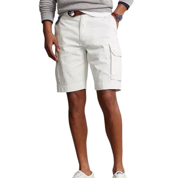 Polo Ralph Lauren Shorts Mens Size 46 Big and Tall White Cargo Relaxed Fit 10 In - Picture 1 of 8
